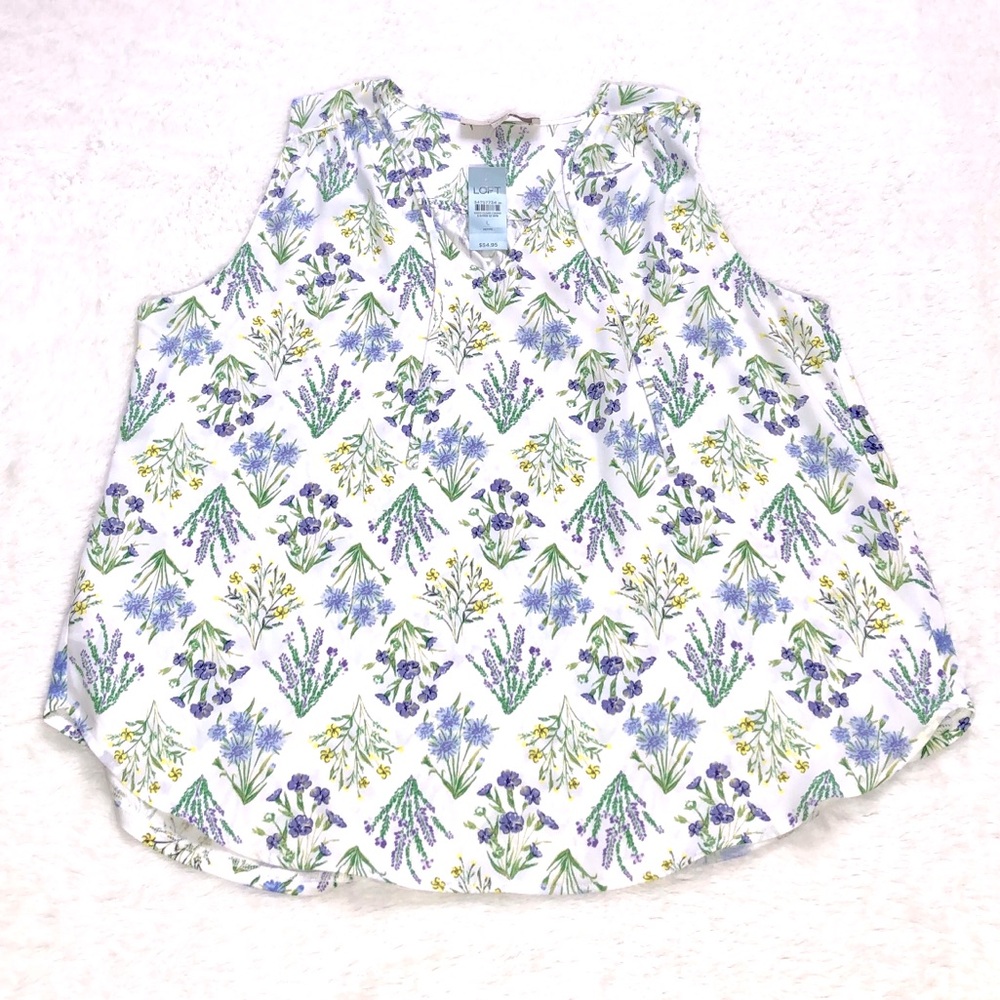 Loft Petite Sleeveless Floral Blouse